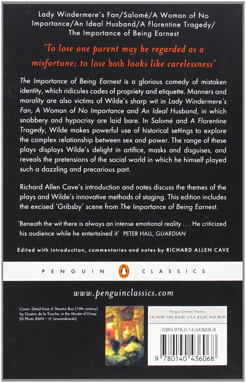 The Importance of Being Earnest and Other Plays BIBLIONEPAL