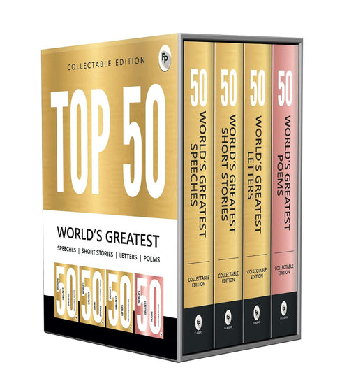 Top 50 Worlds Greatest Short Stories, Speeches, Letters & Poems, COLLECTABLE EDITION (Box Set of 4 Books) by Various Authors