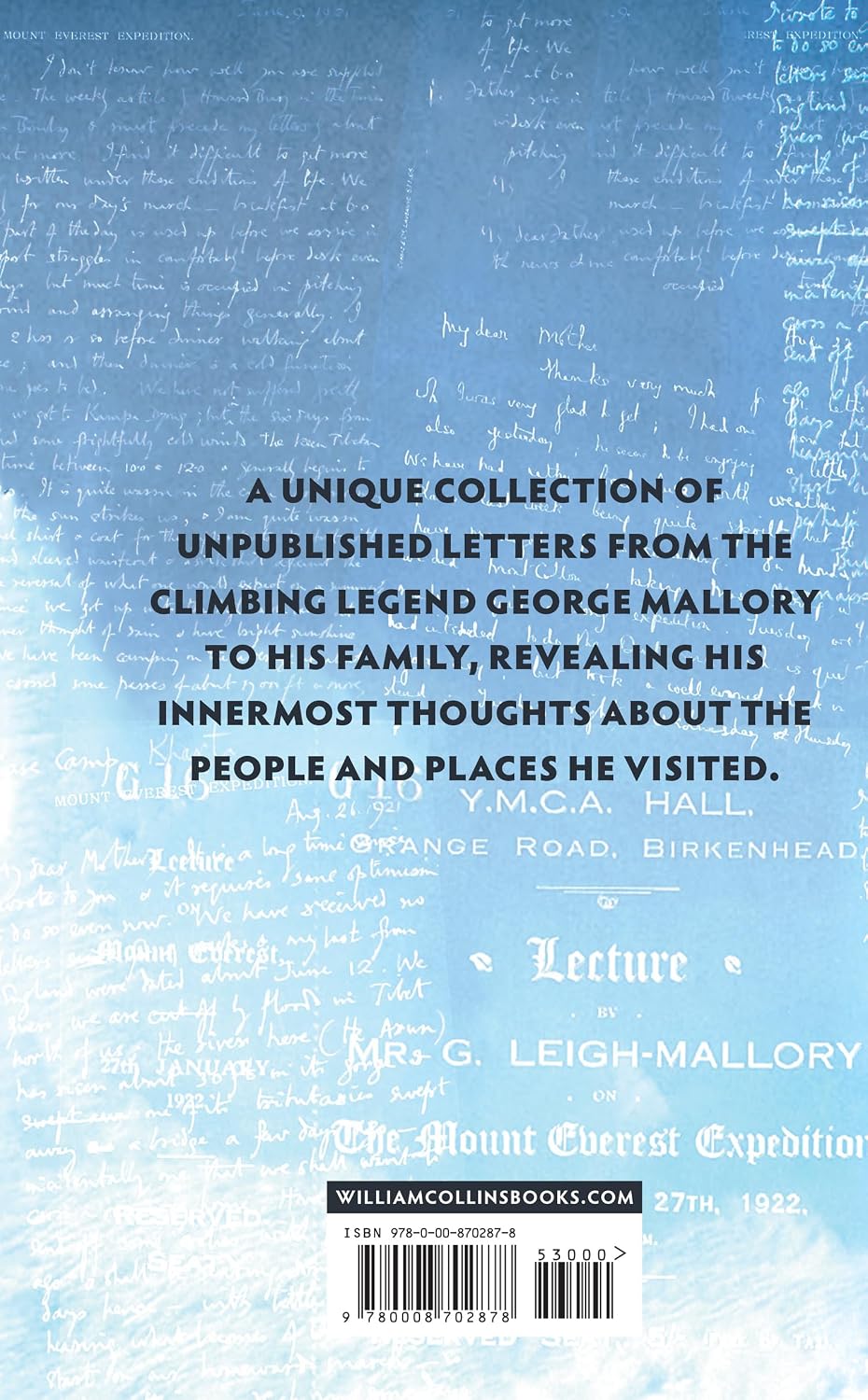 Letters from Everest by George Mallory, back cover