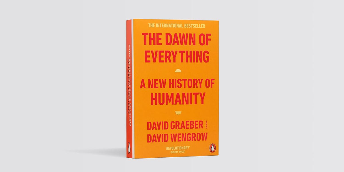 The Dawn of Everything by David Graeber, David Wengrow, the back cover at an angle