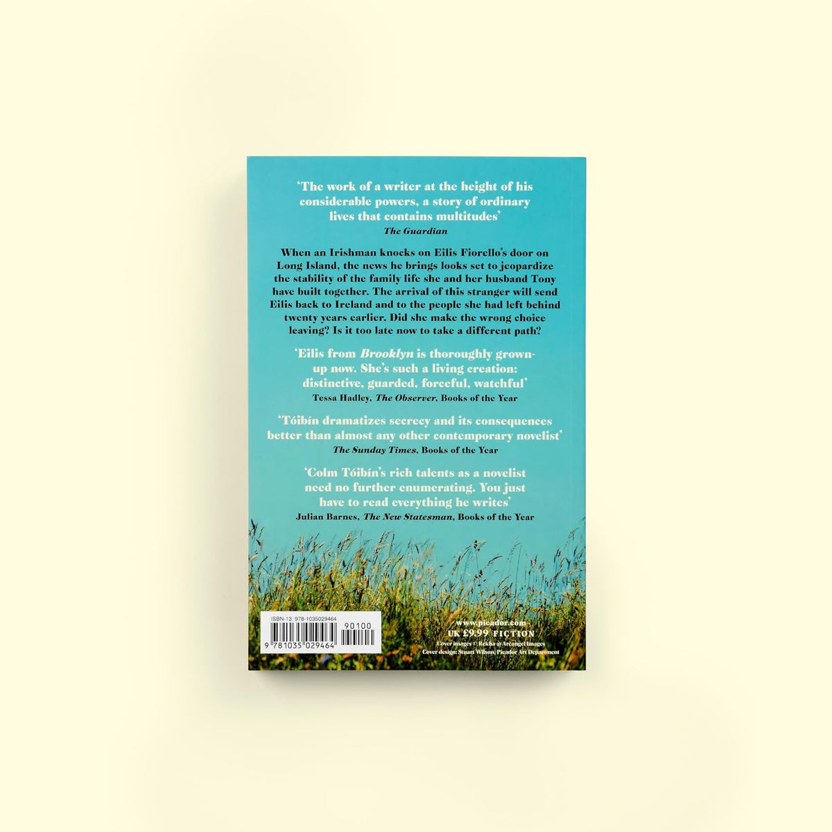 Long Island by Colm Tóibín, back cover