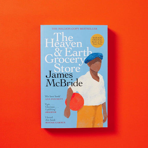The Heaven & Earth Grocery Store by James McBride, the back cover at an angle