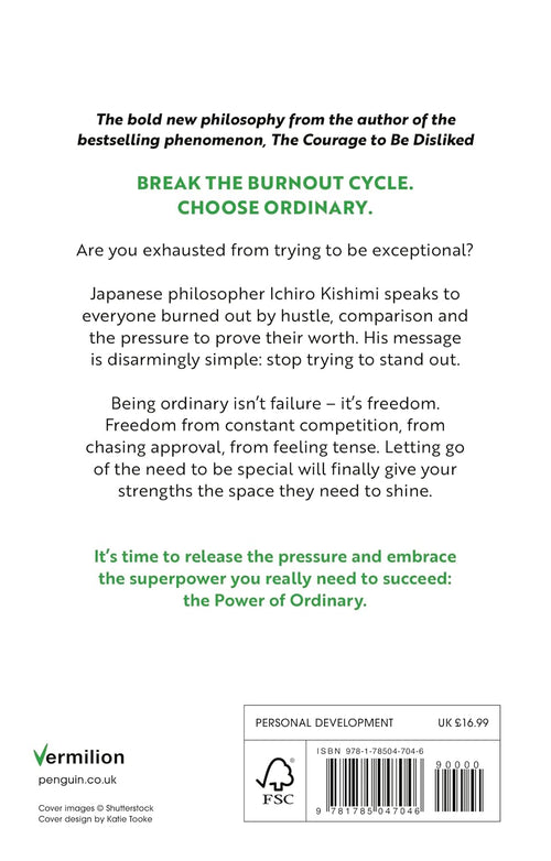 The Courage to Be Ordinary by Ichiro Kishimi, back cover