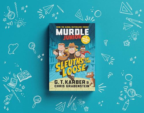 Murdle Junior Mysteries by G.T. Karber, Chris Grabenstein, the cover at an angle