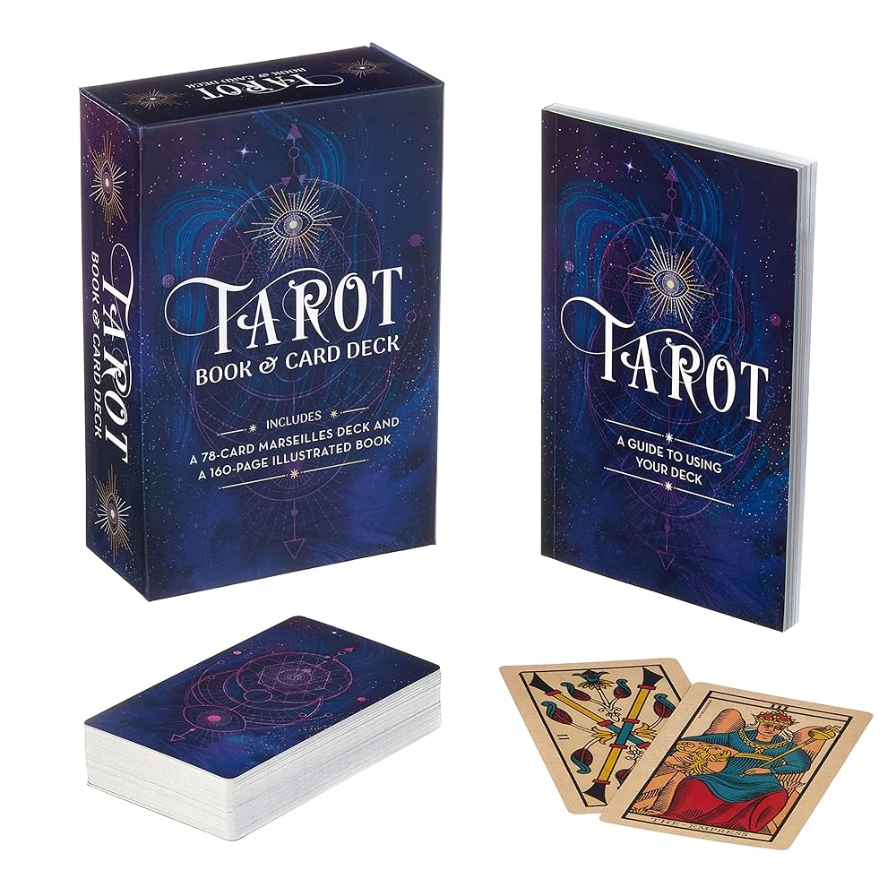 Tarot Book & Card Deck: Includes a 78-Card Marseilles Deck and a 160-Page Illustrated Book cover image