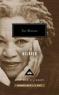 Book cover of 'Beloved' by Toni Morrison with a portrait of the author.