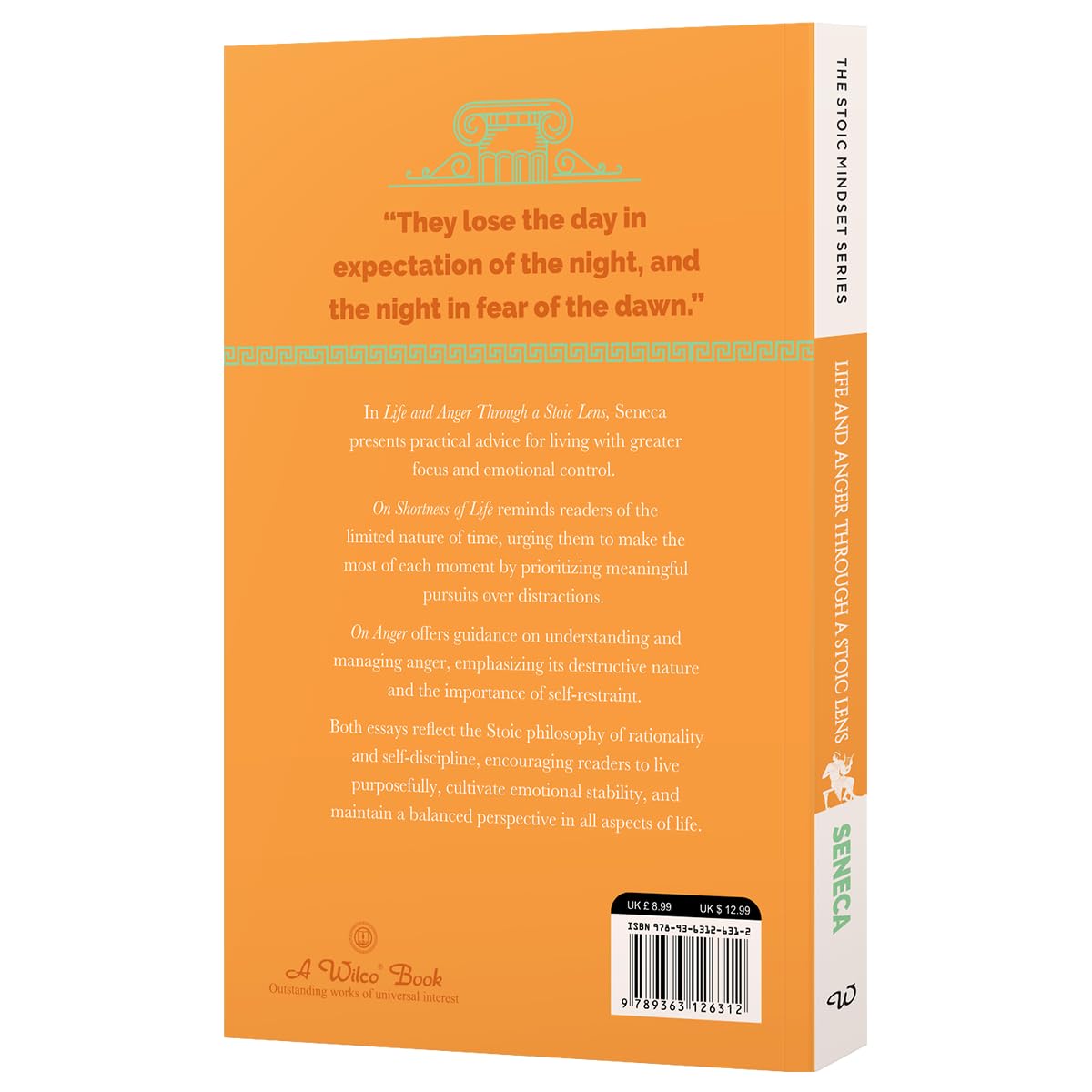 Life and Anger Through a Stoic Lens by Seneca, the cover at an angle