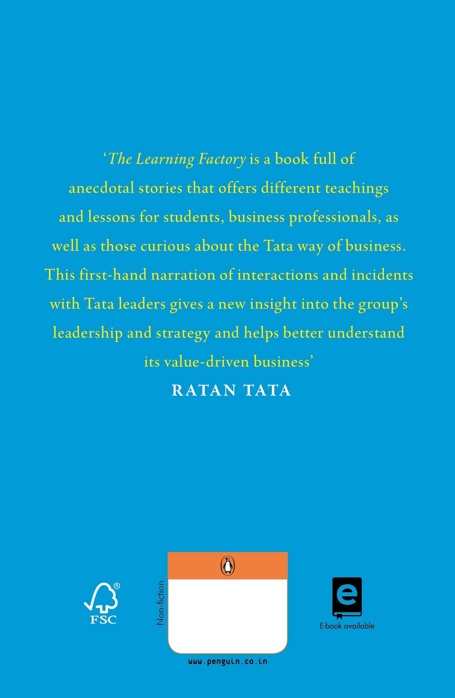 The Learning Factory: How The Leaders of TATA became Nation Builders BIBLIONEPAL