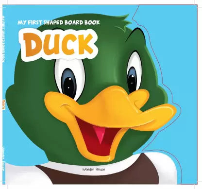 My First Shaped Board book - Duck, Die-Cut Animals, Picture Book for Children - By Miss & Chief BIBLIONEPAL