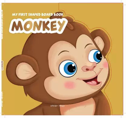 My First Shaped Board book - Monkey, Die-Cut Animals, Picture Book for Children - By Miss & Chief