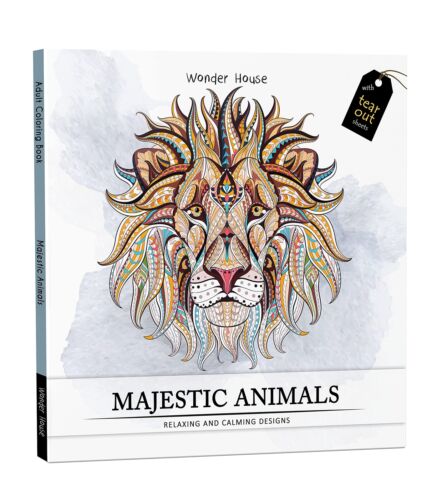 Majestic Animals: Colouring Books for Adults with Tear Out Sheets BIBLIONEPAL